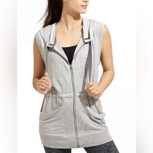 Women’s Athleta Lotus Sleeveless Hooded Zippered Vest Coverup Terry Cloth Small